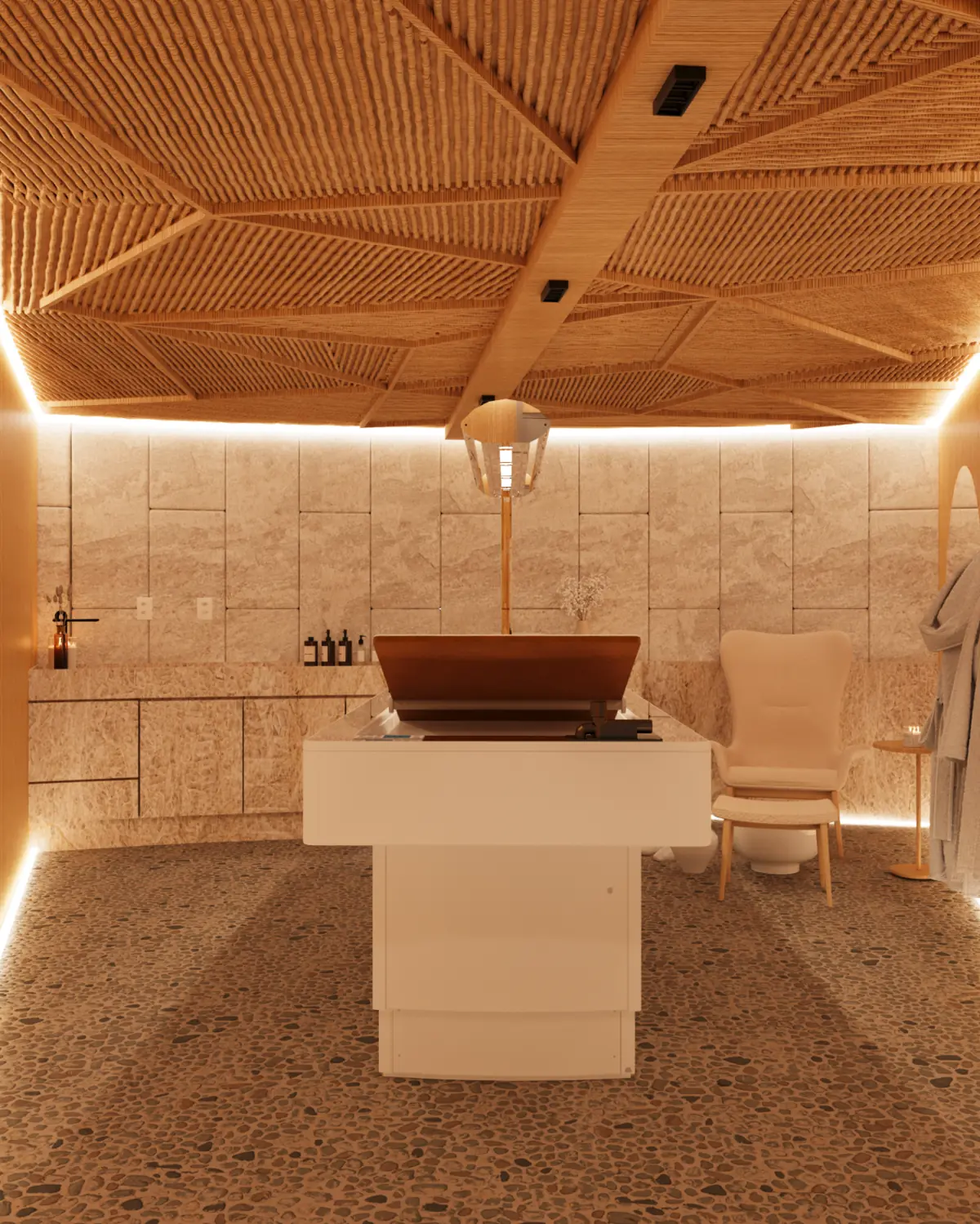Sala de terapia Vichy no espaço de bem-estar Nanö